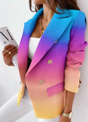 Женский пиджак jennyfer с подкладом блейзер разноцветный размер l