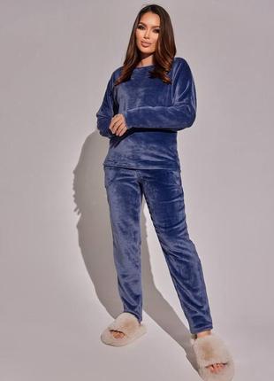 Пижама женская теплая модель днка-4413-15511, джинс