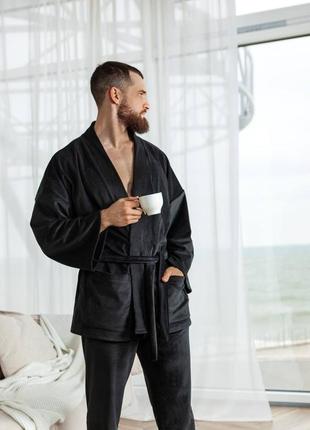 ✨мужской пижамный домашний костюм ✨модель №4413-15517, черный