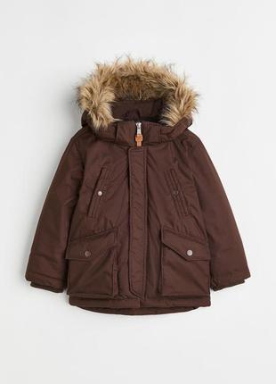 Теплая зимняя куртка парка с капюшоном h&m