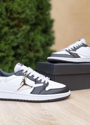 Nike air jordan 1 low fragment белые с черным кроссовки мужски...