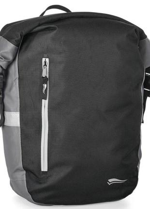 Велосипедная сумка на багажник рюкзак 2 в 1 Crivit Черный с серым