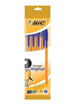 Набір кулькових ручок bic orange сині 4 шт