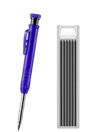 Олівець розмітний з точилкою та набором змінних стрижнів (синій)