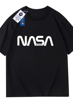 Черная футболка nasa (наса)