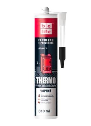 Герметик термостойкий силиконовый BeLife Thermo 600°С Чёрный 3...