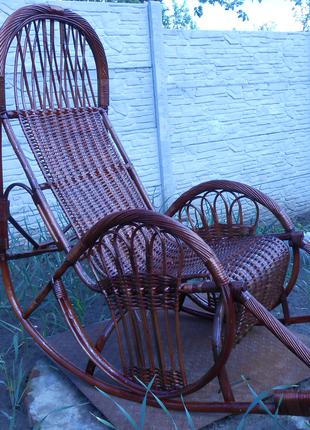 Плетеное из лозы кресло качалка "Закат-5 " для Великана.