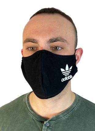 Маска защитная черная ADIDAS на лицо,маска для рта и носа. . М...