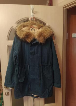 Джинсовая куртка парка мужская 2 в1