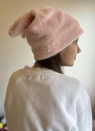 Шапка с ушками кролика Розовый One Size 55-57р (3005)
