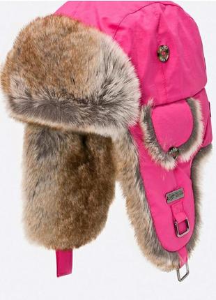 Barts тепла зимова шапка вушка дівчинці рожева з хутром 53-54-56
