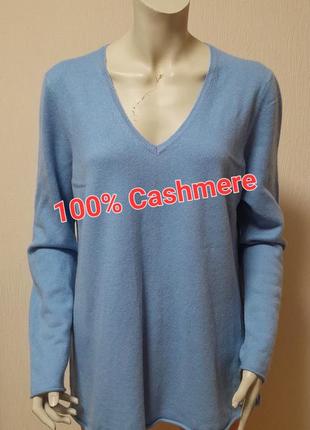 Яркий кашемировый свитер голубого цвета avenue foch cashmere 2...