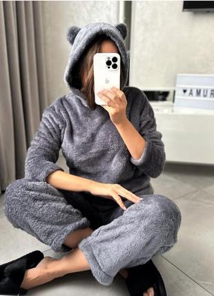 Домашний махровый костюм пижама