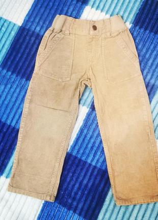 Вельветовые бежевые горчичные брюки джинсы на мальчика 98-104 ...