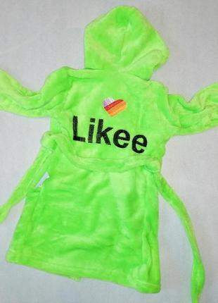Детский махровый халат "likee" салатовый размер 52(26)