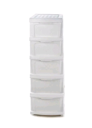 Качественный белый пластиковый комод шкафчик тумбочка на 5 ящиков