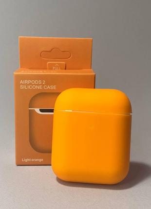 Чехол Silicone Case для AirPods (AirPods 2) оранжевый цвет (св...