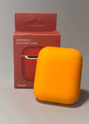 Чехол Silicone Case для AirPods 2 оранжевый цвет Силиконовый ч...