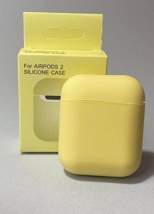 Чехол Silicone Case для AirPods 2 желтый цвет Силиконовый чехо...
