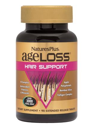 Натуральная добавка Natures Plus AgeLoss Hair Support, 90 табл...