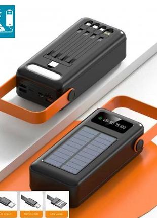 Потужний Power Bank 40000mAh на сонячних батареях швидке заряд...