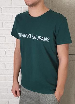 Мужская коттоновая футболка calvin klein jeans / кельвин кляйн...