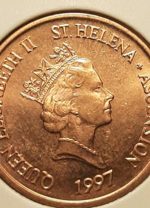 Монета 1 пенні 1997 року, острів Святої Єлени
