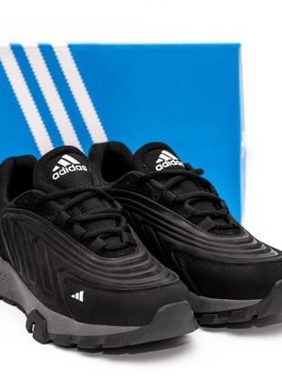 Шкіряні кросівки adidas  колір чорний/ сірий