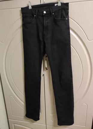 Мужские черные джинсы длинные на высокий рост р.44 / w30
