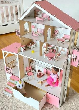 Домик для кукол Барби с мебелью и лифтом Домик для кукол для L...
