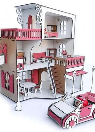 Дом для куклы ЛОЛ с мебелью и гаражом машинкой Кукольный домик...