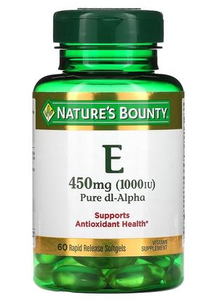 Витамин E быстрого высвобождения, 1000 МЕ, 450 мг, Vitamin E, ...