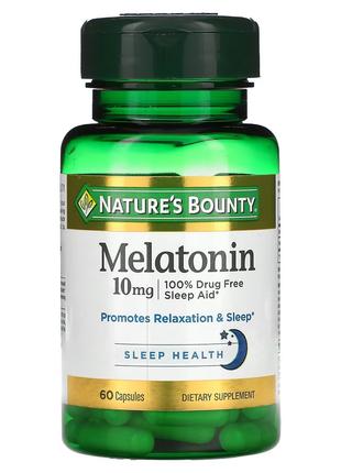 Мелатонин, 10 мг, Melatonin, Nature's Bounty, 60 капсул