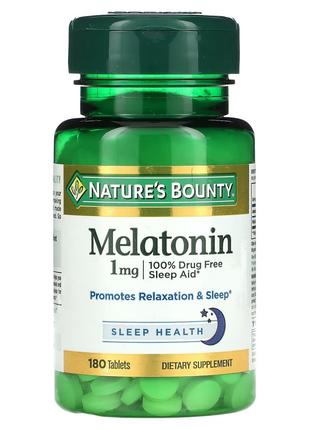Мелатонин, 1 мг, Melatonin, Nature's Bounty, 180 таблеток