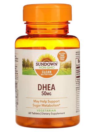 Дегидроэпиандростерон, 50 мг, DHEA, Sundown Naturals, 60 таблеток