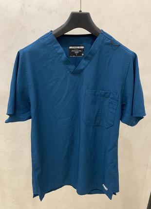 Медицинская футболка униформа Ausa синяя мужская skechers