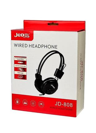 Наушники накладные проводные игровые с микрофоном Jedel JD-808