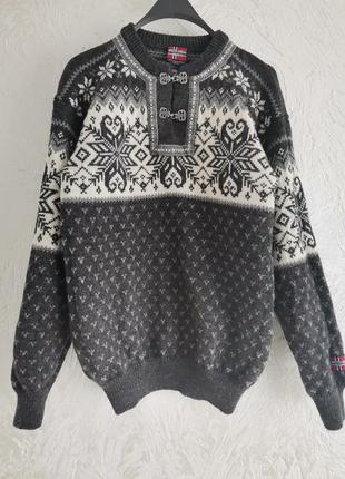 Вовняний норвезький светр з етно візерунком