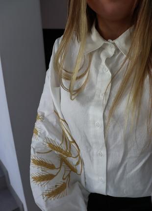 Женская рубашка вышиванка «Пшеница» в размере с.м.л