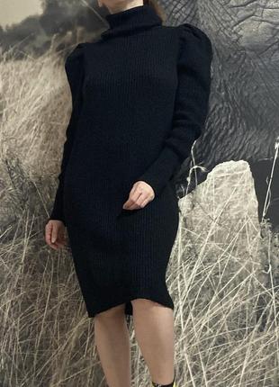 Черное вязаное платье миди f&amp;f.