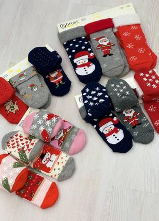 Набор новогодних носков для малышей/детские новогодние носки д...