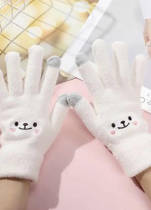 Теплые детские перчатки без пальцев, варежки 10-14 лет