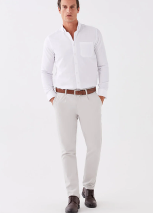 Белая мужская  рубашка skinny marks spencer/размер s