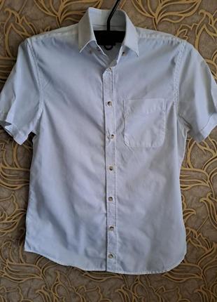 Белая мужская рубашка lc waikiki с коротким рукавом/размер s