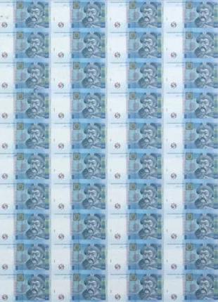 Нерозрізаний лист із банкнот НБУ номіналом 5 грн 60 шт.