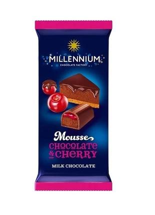 Шоколад millennium mousse молочный с муссовой и вишневой начин...