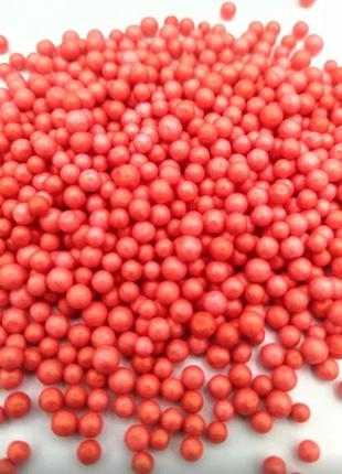 Пенопластовые шарики для слайма маленькие красные, 2-4 мм (56123)