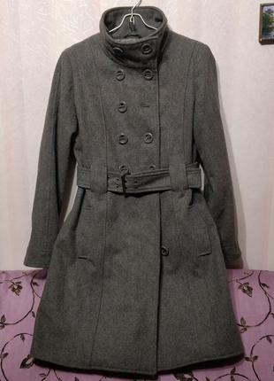 Пальто шерстяное теплое демисезонное (пог-50 см, поб-52 см)