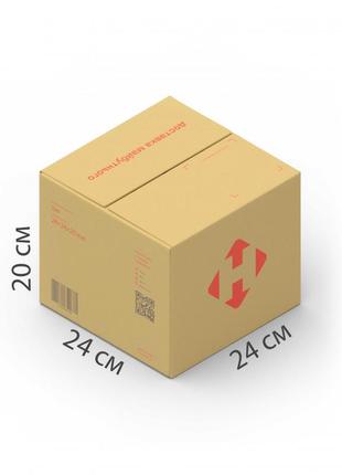Трехслойная гофрированная картонная коробка нп 24х24х20 см