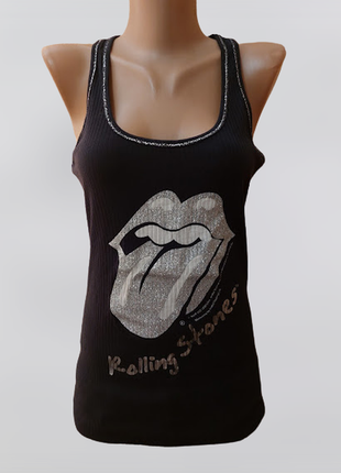 💜💜💜стильная женская майка с принтом the rolling stones new loo...